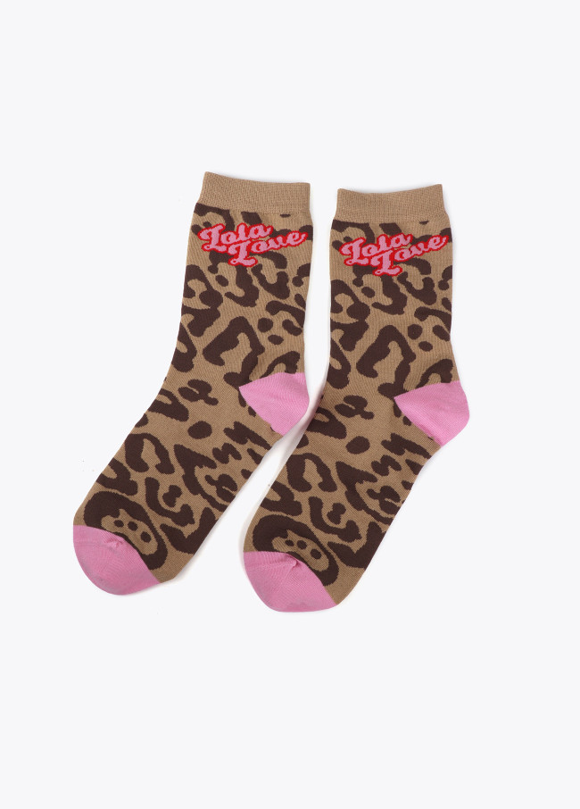 Pack of animal print and shimmer socks