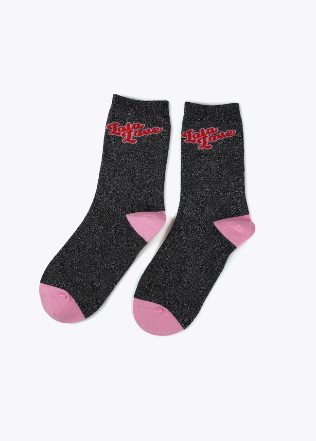 Pack of animal print and shimmer socks