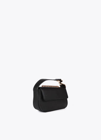 Crossbody bag with faux leather flap and M logo strap