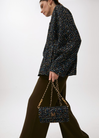 Borsa a Tracolla a Baguette in Tweed