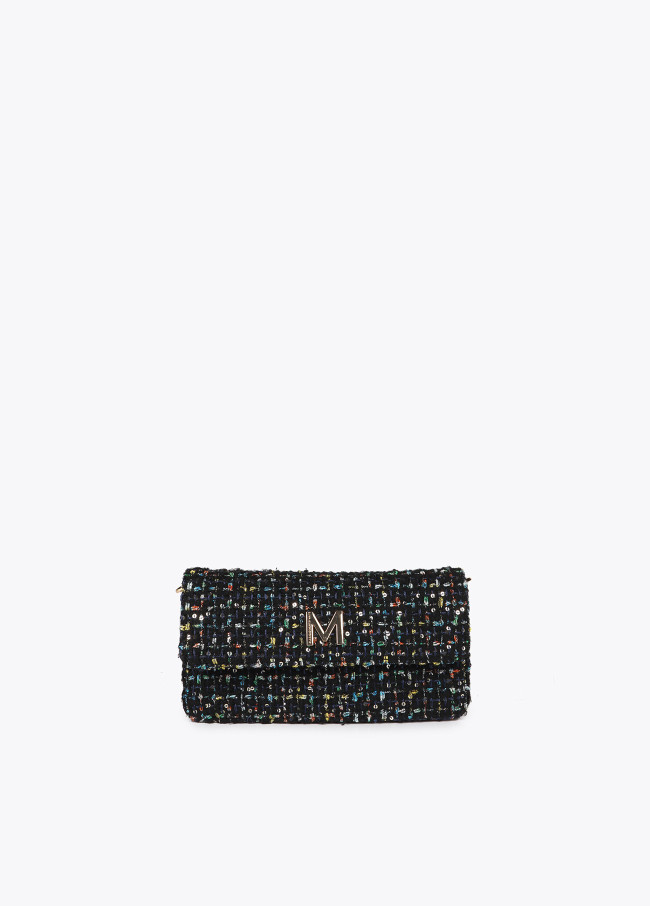 Tweed Baguette Umhängetasche