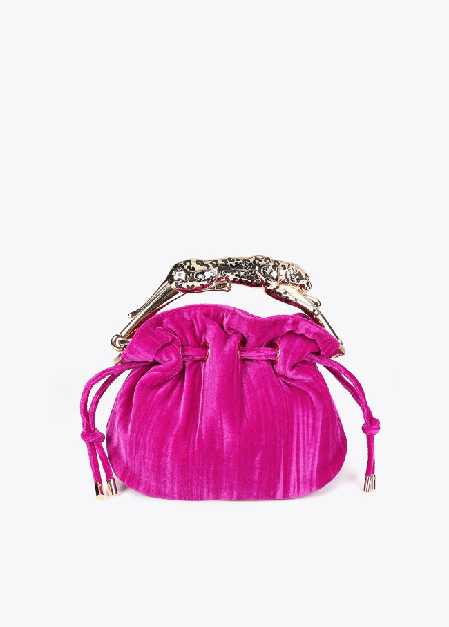 Plissierte Stofftasche mit Metallischem...