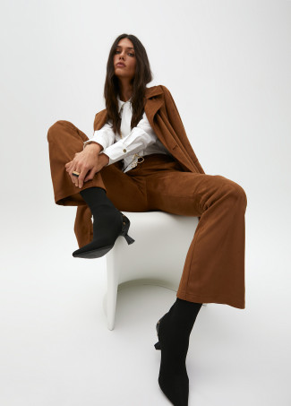 Sock-style ankle boots with snakeskin print details