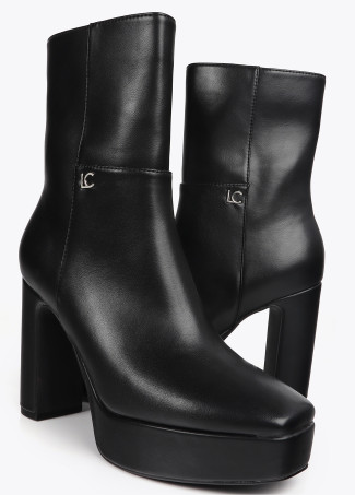 Faux suede platform ankle boots