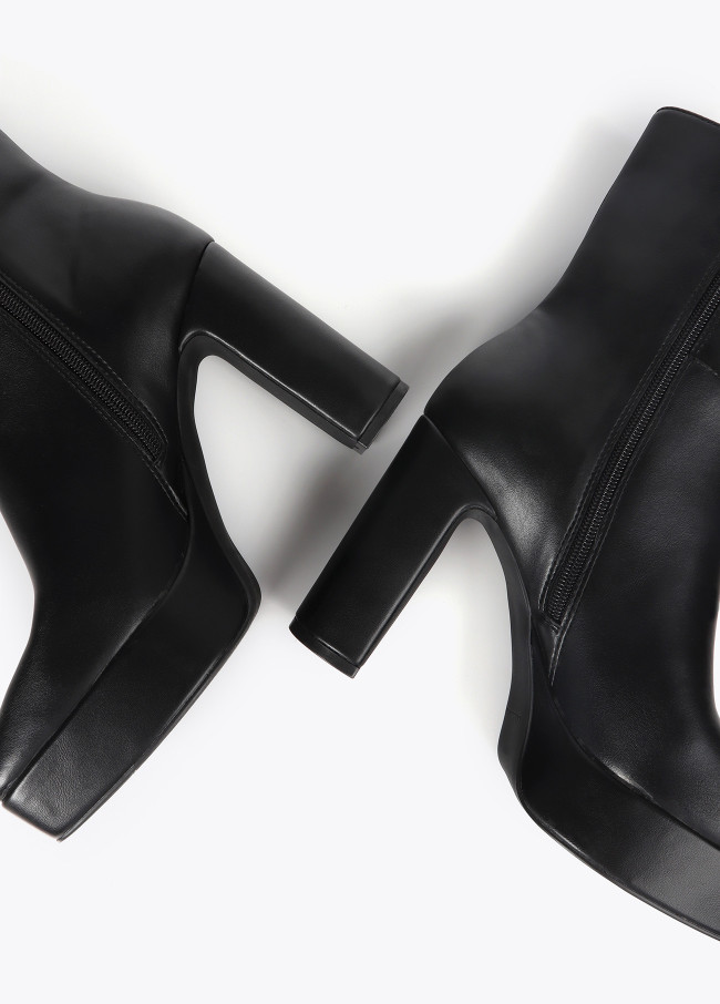 Faux suede platform ankle boots