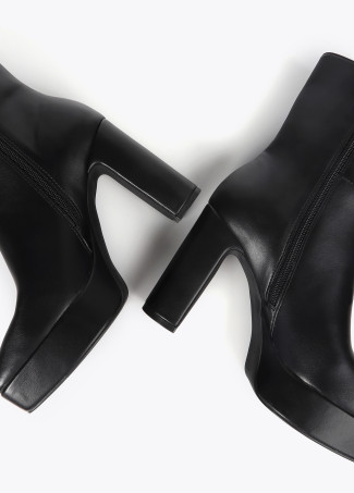 Faux suede platform ankle boots