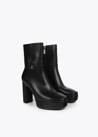 Faux suede platform ankle boots