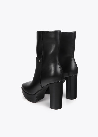 Faux suede platform ankle boots