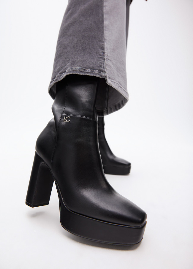 Faux suede platform ankle boots