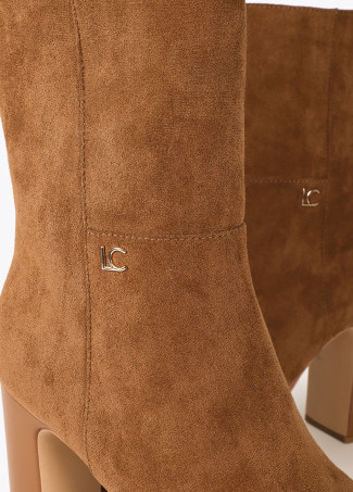 Faux suede platform ankle boots