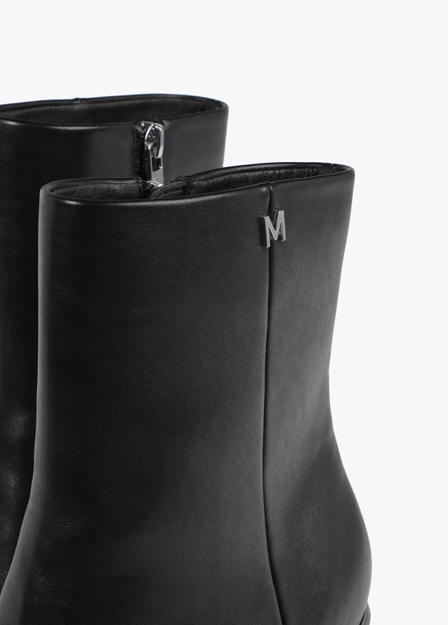 Heeled metallic-effect ankle boots