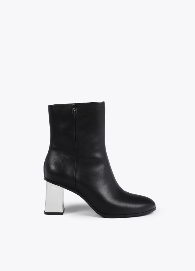Heeled metallic-effect ankle boots