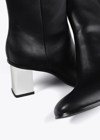 Heeled metallic-effect ankle boots