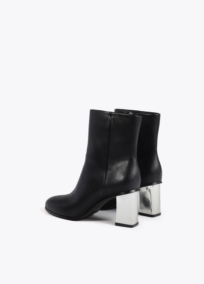 Heeled metallic-effect ankle boots