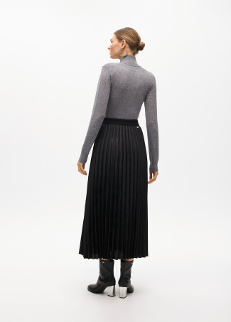 Saia Midi Plissada Estampa Animal