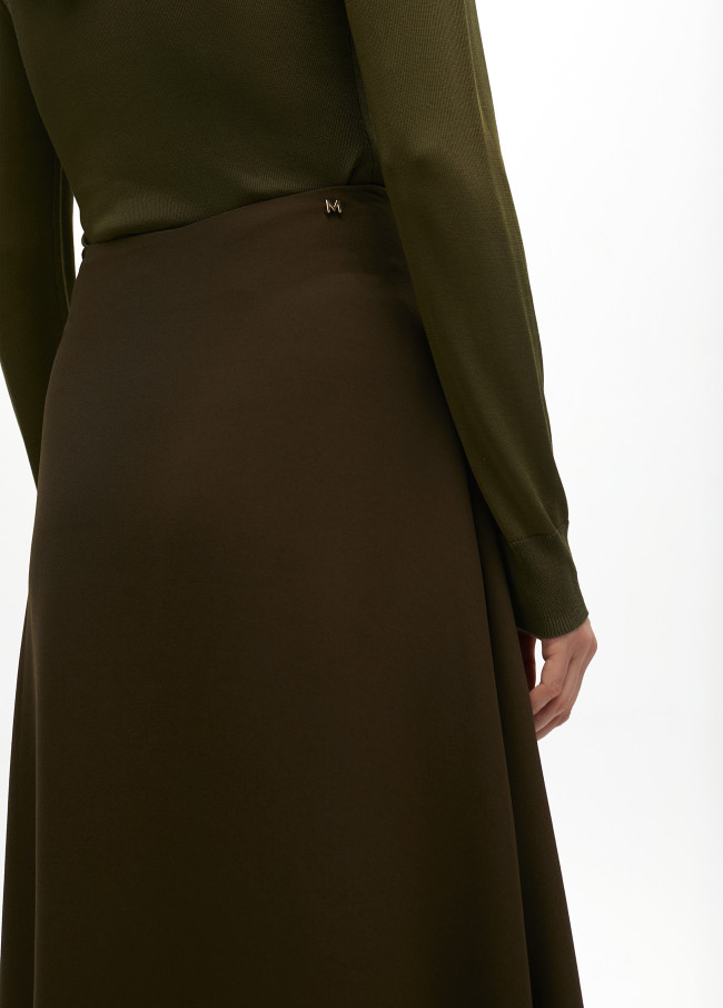 Crepe midi skirt flared