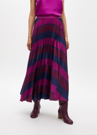 Falda plisada estampada rayas