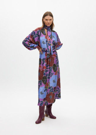 Long floral print dress