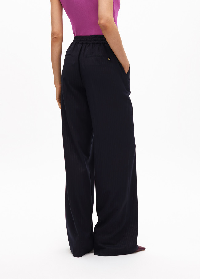 Pantalon Droit avec Rayure Diplomatique Élastique