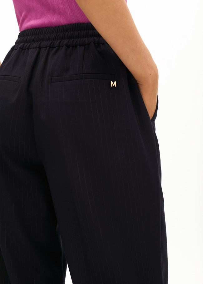 Pantalon Droit avec Rayure Diplomatique Élastique