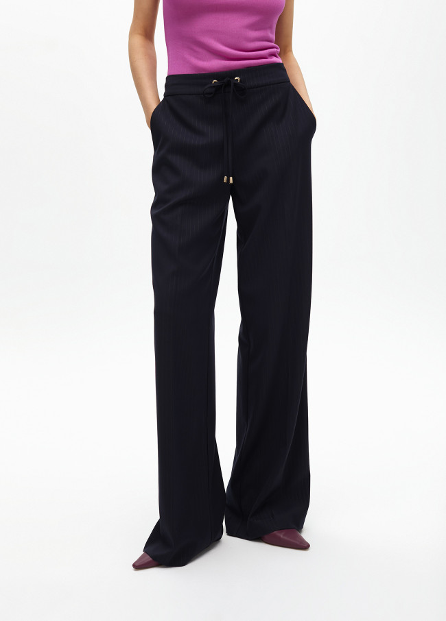 Pantalon Droit avec Rayure Diplomatique Élastique