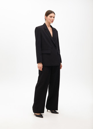 Blazer dritto doppiopetto con strass
