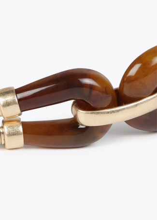 Ceinture extensible en métal et pièces effet écaille