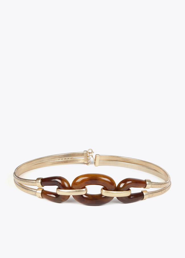 Cintura elasticizzata in metallo con elementi...