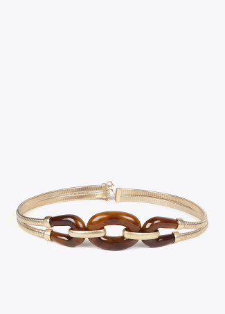 Ceinture extensible en métal et pièces effet écaille