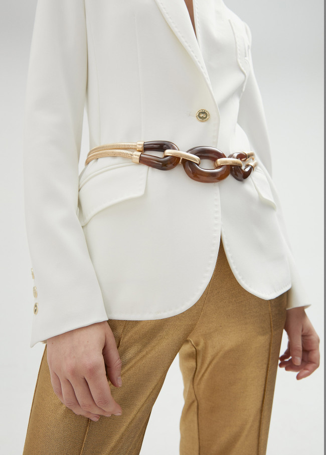 Ceinture extensible en métal et pièces effet...