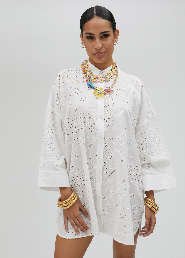 Robe courte broderie anglaise