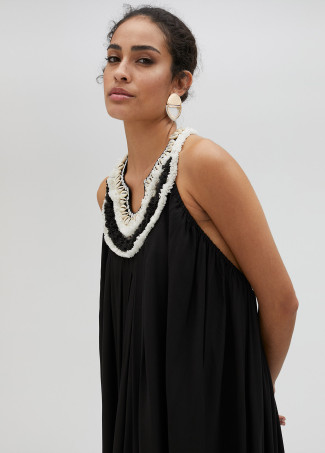 Langes Kleid in Schwarz