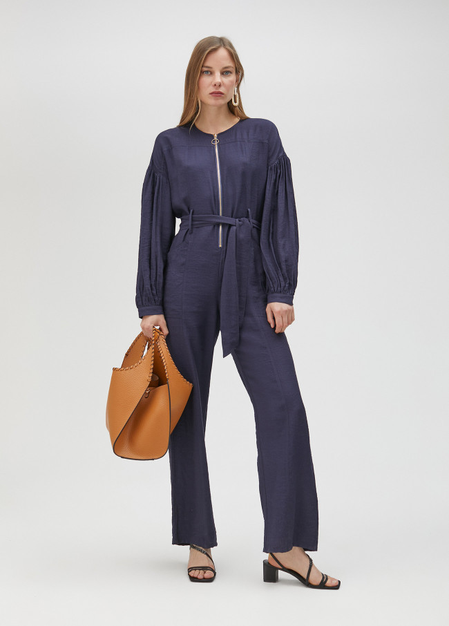 Zipped denim jumpsuit
