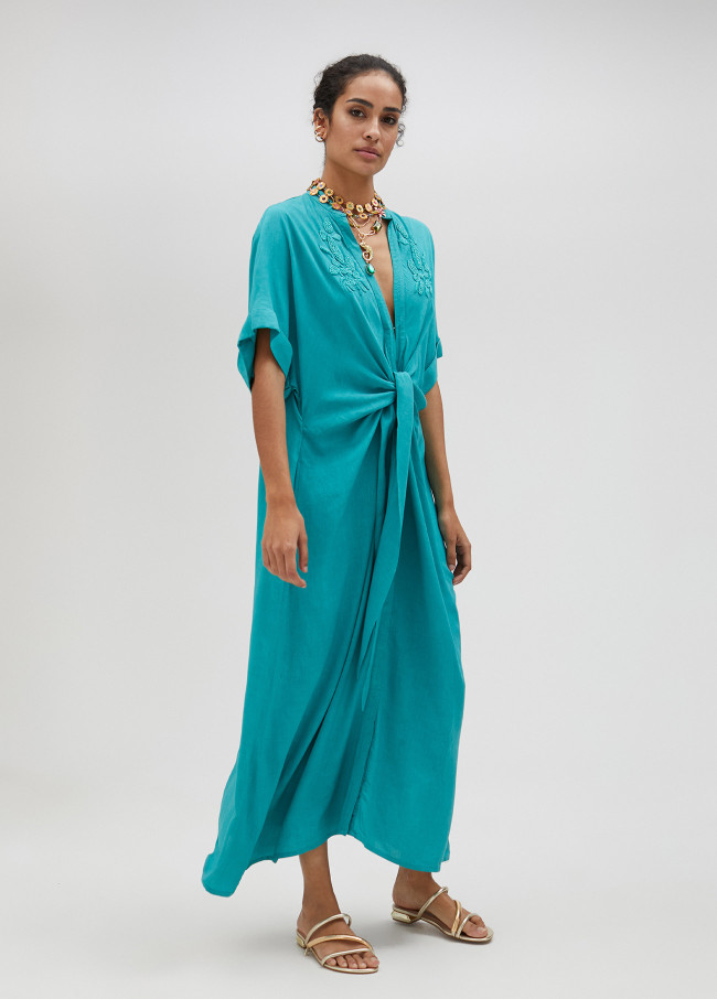 Long dress with front knot