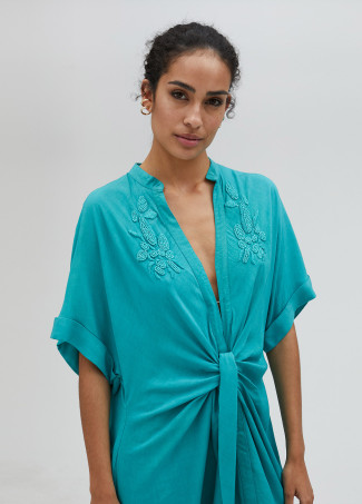 Long dress with front knot