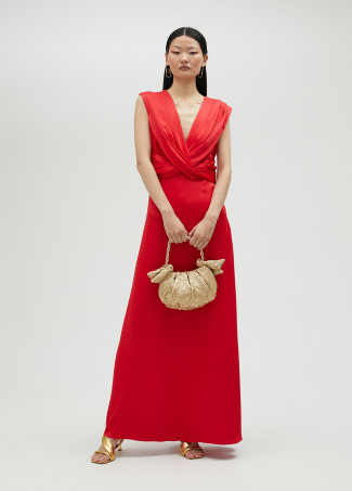 Long dress with crossover detail