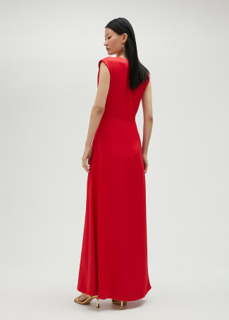 Vestido comprido com pormenor cruzado