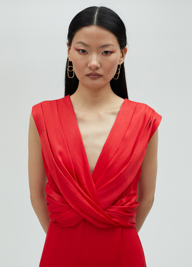 Robe longue cache-cœur