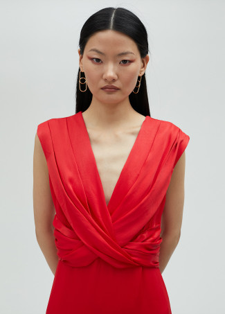 Long dress with crossover detail