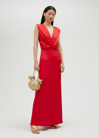 Long dress with crossover detail