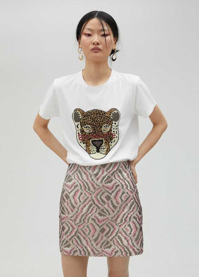 Jacquard mini skirt