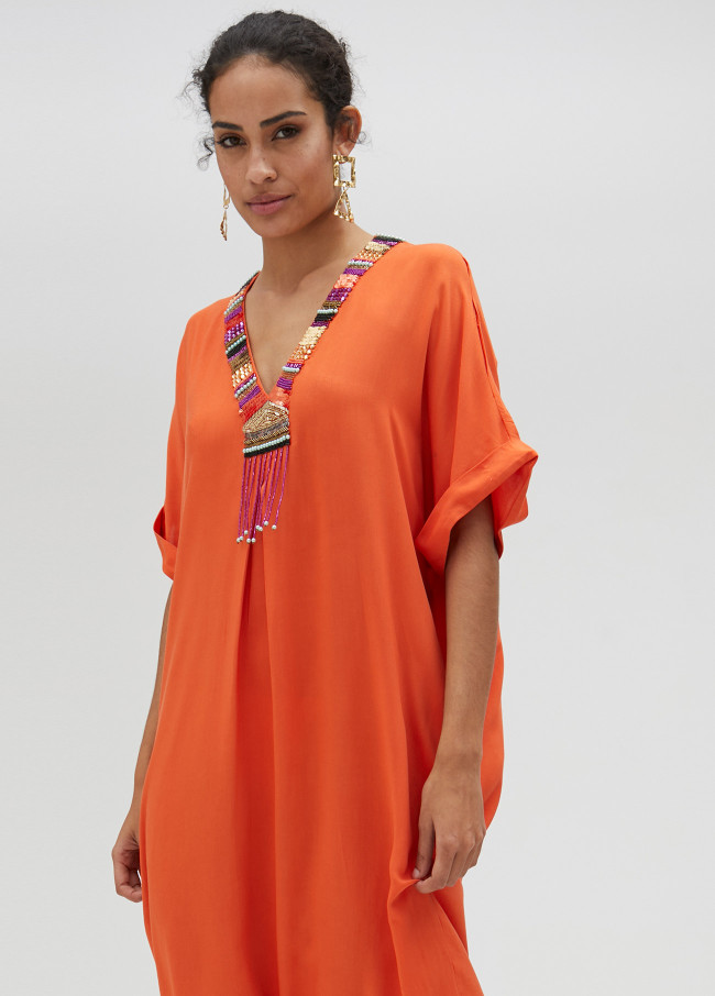Midi Kurta dress with rhinestones