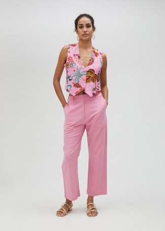 Gilet broderie tropicale