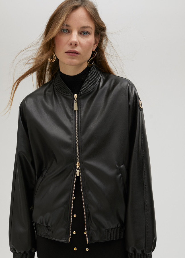 Blouson bomber en similicuir