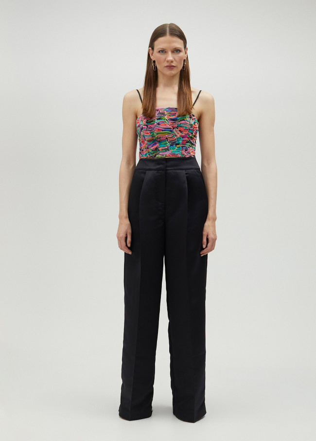 Top con spalline multicolori