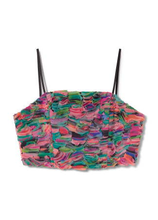 Top con spalline multicolori