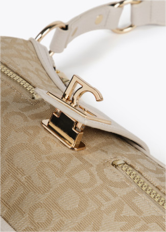 Mala baguete em tecido jacquard