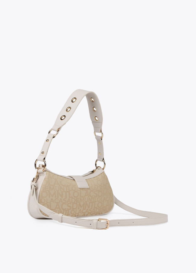 Borsa baguette in tessuto jacquard