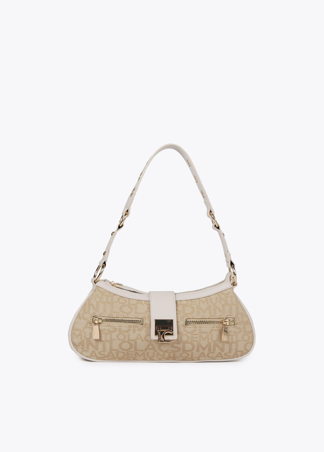 Mala baguete em tecido jacquard