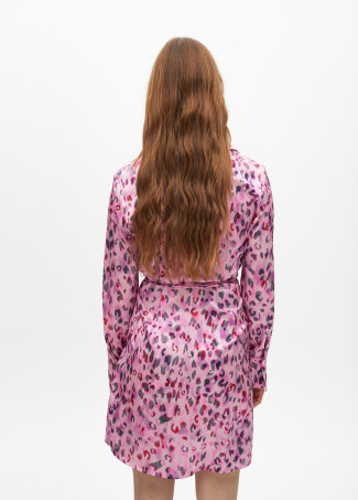 Robe courte nouée croisée imprimé animal